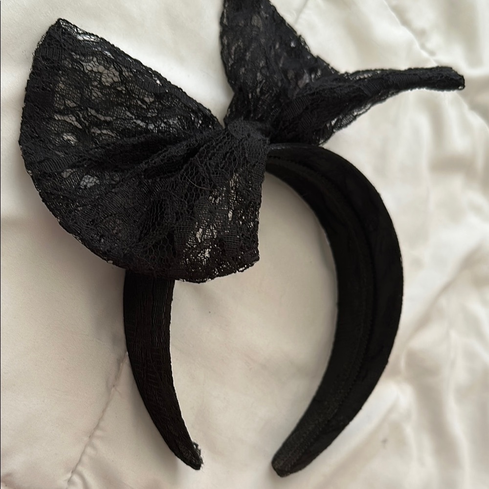 Elegant Black Lace Bow Headband